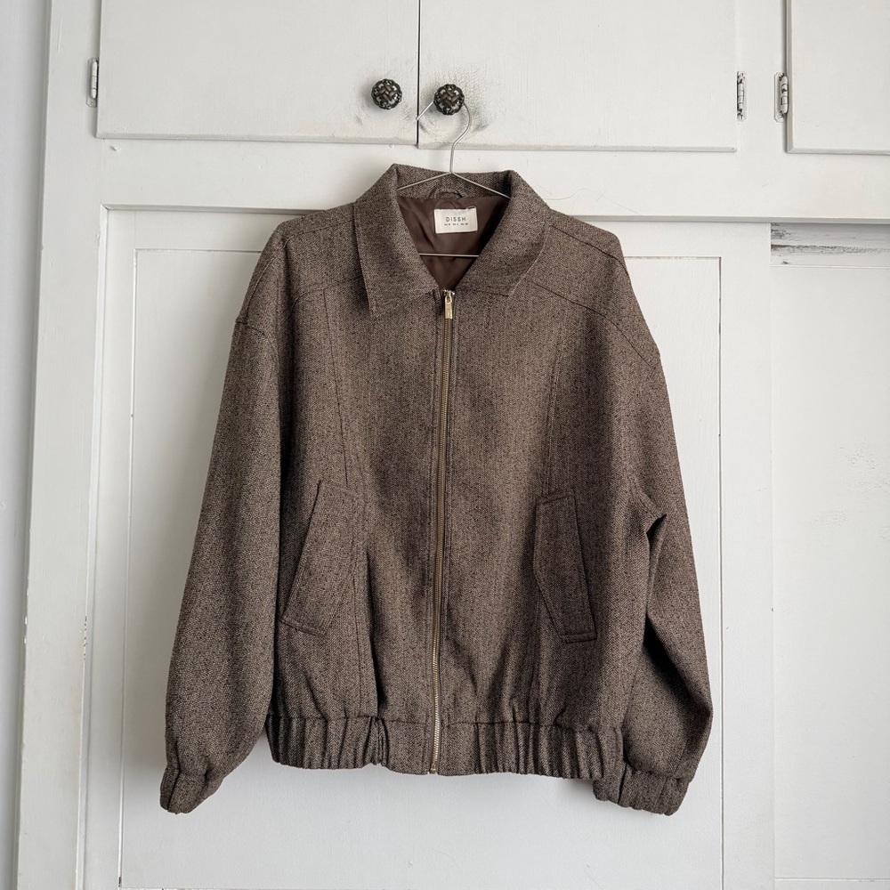 DISSH Frankie Choc Tweed Bomber Jacket